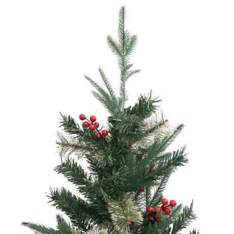 vidaXL Kerstboom met dennenappels 225 cm PVC en PE groen afbeelding3 - 1