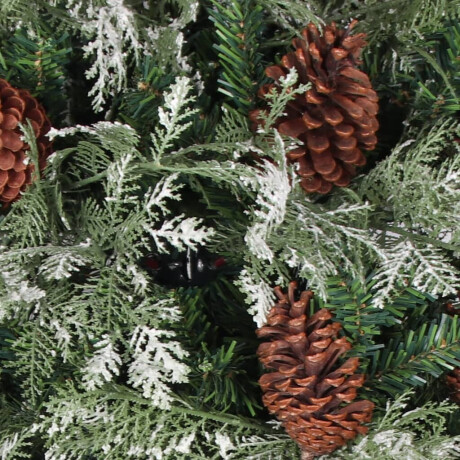 vidaXL Kerstboom met dennenappels 195 cm PVC en PE groen en wit afbeelding3 - 1