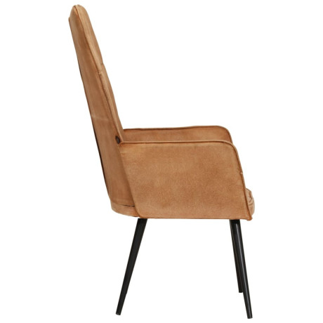 vidaXL Fauteuil canvas bruin afbeelding3 - 1