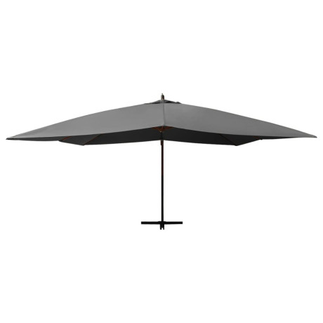 vidaXL Zweefparasol met houten paal 400x300 cm antracietkleurig afbeelding3 - 1