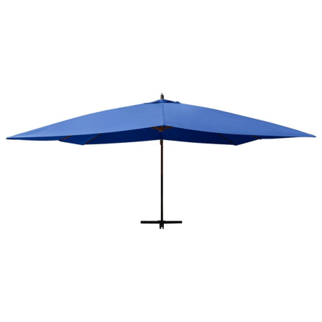 vidaXL Zweefparasol met houten paal 400x300 cm azuurblauw afbeelding3 - 1