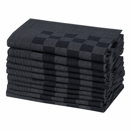 vidaXL Keukendoeken 10 st 50x70 cm katoen zwart en grijs afbeelding3 - 1