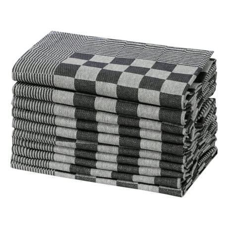 vidaXL Keukendoeken 10 st 50x70 cm katoen zwart en wit afbeelding3 - 1