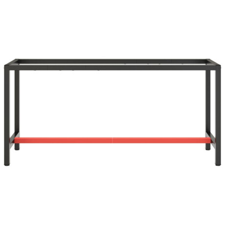 vidaXL Werkbankframe 170x50x79 cm metaal matzwart en matrood afbeelding3 - 1