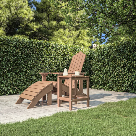 vidaXL Tuintafel Adirondack 38x38x46 cm HDPE bruin afbeelding3 - 1