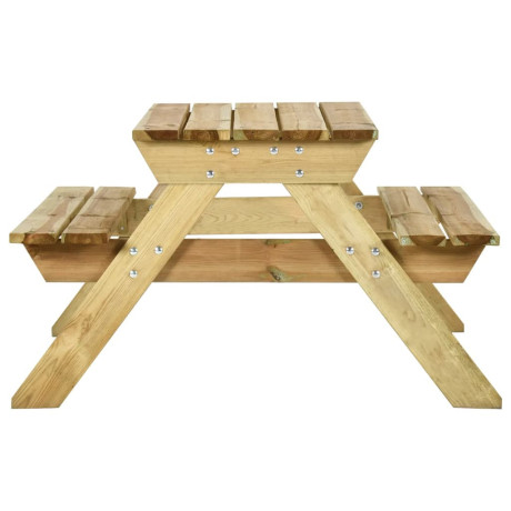 vidaXL Picknicktafel met banken 110x123x73 cm geïmpregneerd grenenhout afbeelding3 - 1