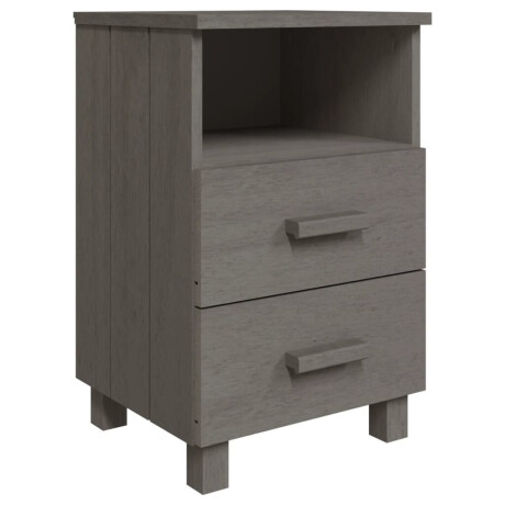 vidaXL Nachtkastjes HAMAR 2 st 40x35x62 cm grenenhout lichtgrijs afbeelding3 - 1
