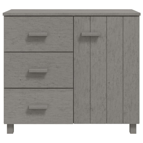 vidaXL Dressoir HAMAR 90x40x80 cm massief grenenhout lichtgrijs afbeelding3 - 1