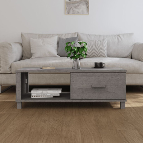 vidaXL Salontafel HAMAR 100x55x35 cm massief grenenhout lichtgrijs afbeelding3 - 1