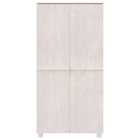 vidaXL Kledingkast HAMAR 89x50x180 cm massief grenenhout wit afbeelding3 - 1