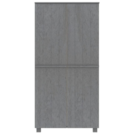 vidaXL Kledingkast HAMAR 89x50x180 cm massief grenenhout donkergrijs afbeelding3 - 1