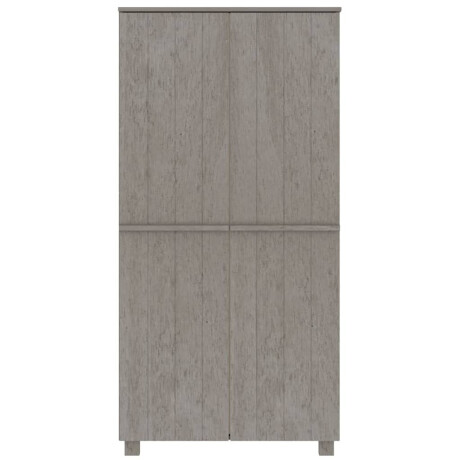 vidaXL Kledingkast HAMAR 89x50x180 cm massief grenenhout lichtgrijs afbeelding3 - 1