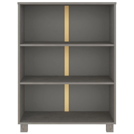 vidaXL Boekenkast HAMAR 85x35x112 cm massief grenenhout lichtgrijs afbeelding3 - 1