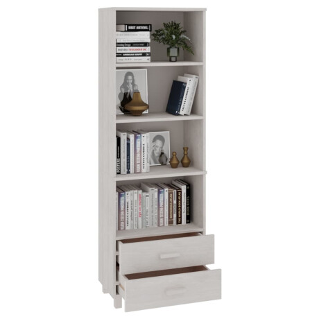 vidaXL Hoge kast HAMAR 60x35x180 cm massief grenenhout wit afbeelding3 - 1