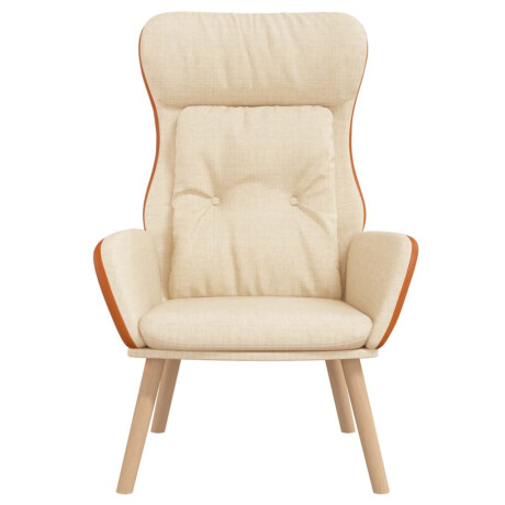 vidaXL Relaxstoel stof en PVC crèmekleurig afbeelding3 - 1