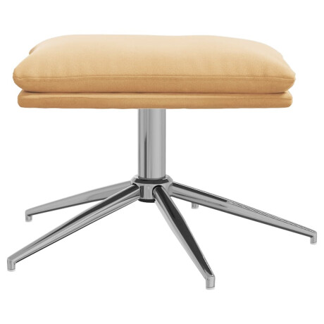 vidaXL Voetenbank 60x60x35 cm microvezelstof crèmekleurig afbeelding3 - 1