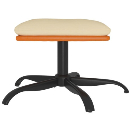 vidaXL Voetenbank 60x60x36 cm stof en kunstleer crèmekleurig afbeelding3 - 1