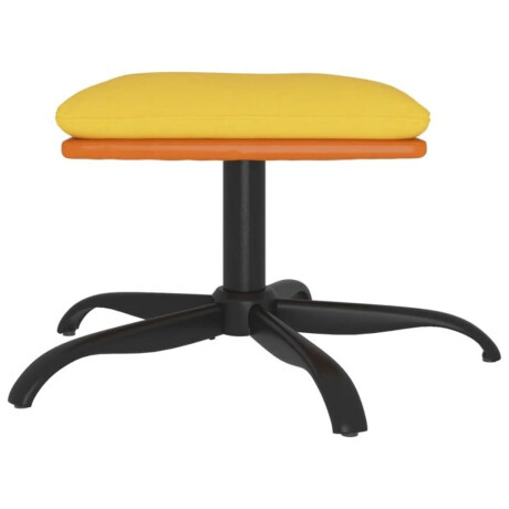 vidaXL Voetenbank 60x60x36 cm stof en kunstleer mosterdgeel afbeelding3 - 1