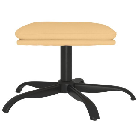 vidaXL Voetenbank 60x60x36 cm microvezelstof crèmekleurig afbeelding3 - 1