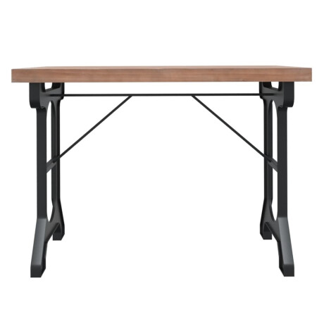 vidaXL Eettafel 110x65x82 cm massief vurenhout en ijzer afbeelding3 - 1