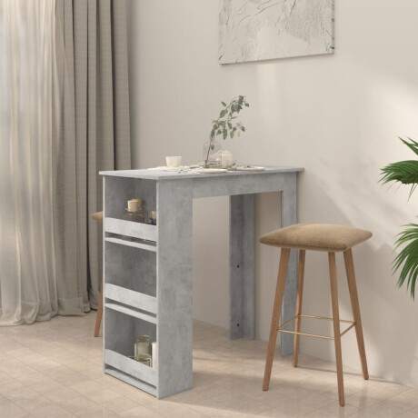 vidaXL Bartafel met opbergrek 102x50x103,5 cm spaanplaat betongrijs afbeelding3 - 1