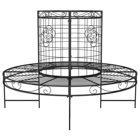 vidaXL Boombank rond Ø137 cm staal zwart afbeelding3 - 1