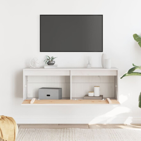 vidaXL Wandkast 100x30x35 cm massief grenenhout wit afbeelding3 - 1