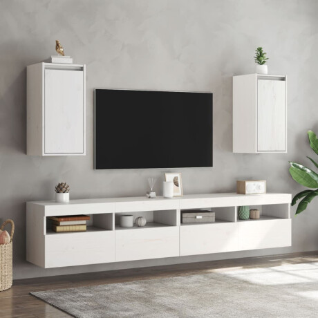 vidaXL Wandkasten 2 st 30x30x60 cm massief grenenhout wit afbeelding3 - 1