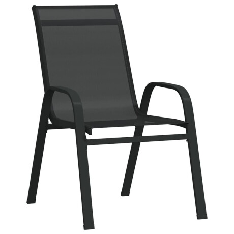 vidaXL Tuinstoelen stapelbaar 6 st textileen stof zwart afbeelding3 - 1