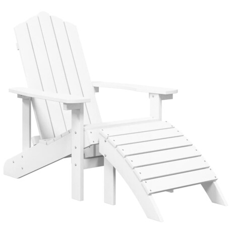 vidaXL Tuinstoelen 2 st Adirondack met voetensteunen HDPE wit afbeelding3 - 1
