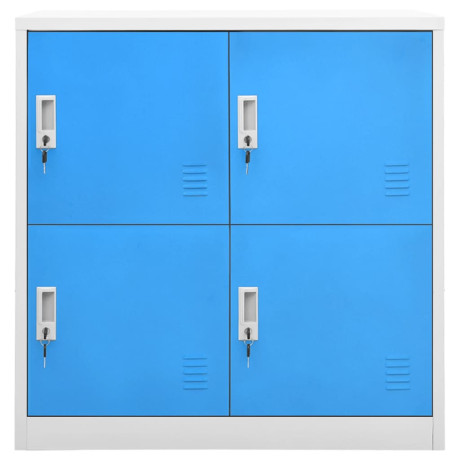 vidaXL Lockerkasten 2 st 90x45x92,5 cm staal lichtgrijs en blauw afbeelding3 - 1