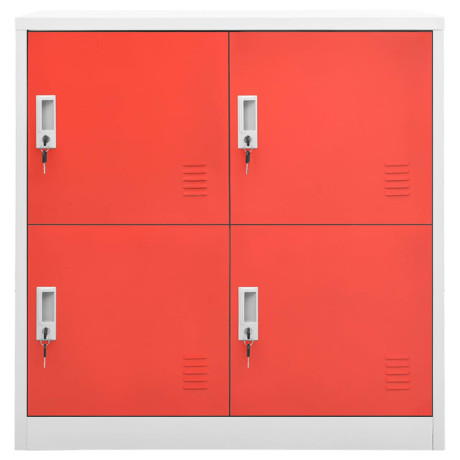 vidaXL Lockerkasten 2 st 90x45x92,5 cm staal lichtgrijs en rood afbeelding3 - 1