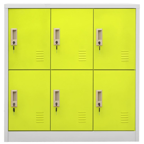 vidaXL Lockerkasten 2 st 90x45x92,5 cm staal lichtgrijs en groen afbeelding3 - 1