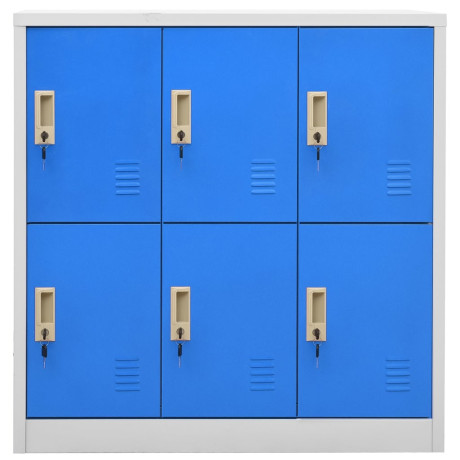 vidaXL Lockerkasten 5 st 90x45x92,5 cm staal lichtgrijs en blauw afbeelding3 - 1