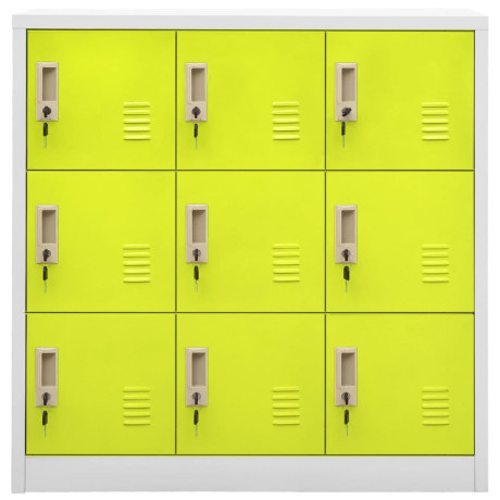 vidaXL Lockerkasten 2 st 90x45x92,5 cm staal lichtgrijs en groen afbeelding3 - 1