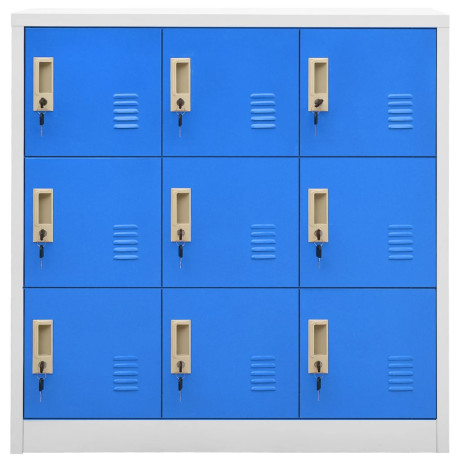 vidaXL Lockerkasten 5 st 90x45x92,5 cm staal lichtgrijs en blauw afbeelding3 - 1