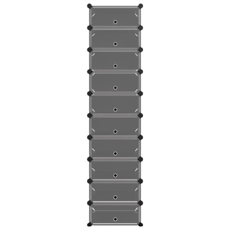 vidaXL Schoenenrek 44x32x174 cm polypropeen zwart afbeelding3 - 1