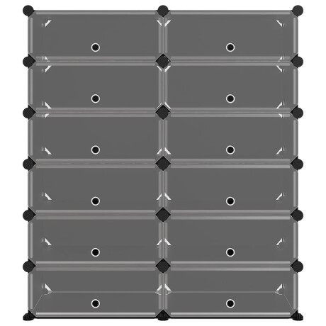 vidaXL Schoenenrek 94,5x36,5x106 cm polypropeen zwart afbeelding3 - 1