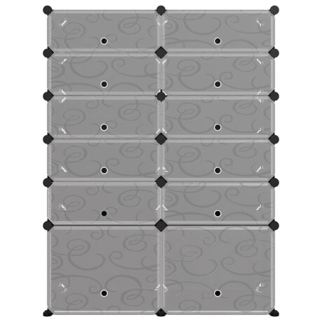 vidaXL Schoenenrek 94x37x125 cm polypropeen zwart afbeelding3 - 1