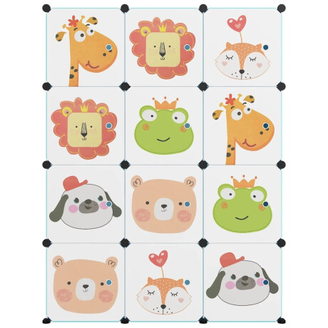 vidaXL Kinderopbergmeubel met 12 vakken polypropeen blauw afbeelding3 - 1