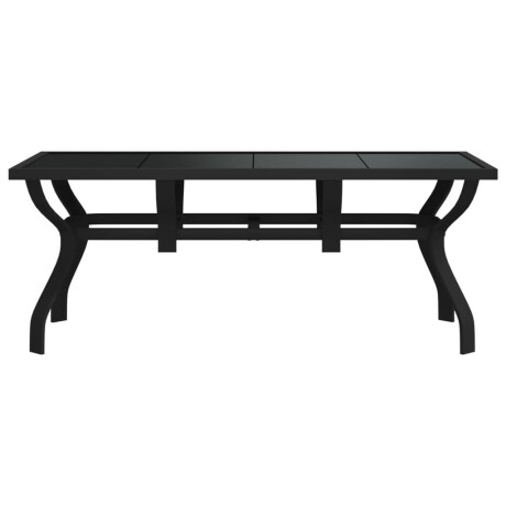 vidaXL Tuintafel 180x80x70 cm staal en glas zwart afbeelding3 - 1