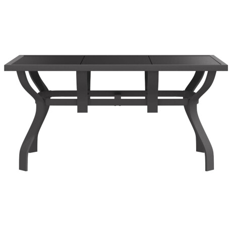 vidaXL Tuintafel 140x70x70 cm staal en glas grijs en zwart afbeelding3 - 1
