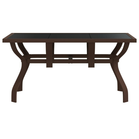 vidaXL Tuintafel 140x70x70 cm staal en glas bruin en zwart afbeelding3 - 1