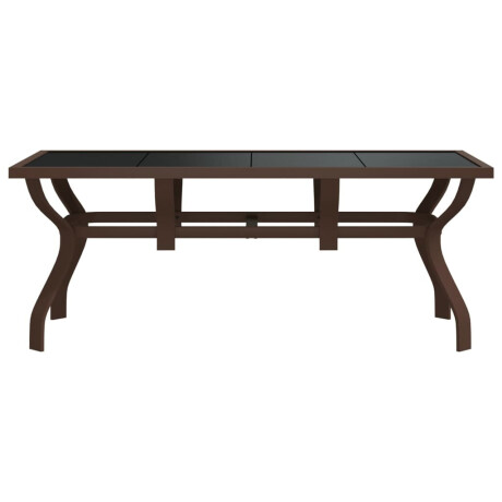 vidaXL Tuintafel 180x80x70 cm staal en glas bruin en zwart afbeelding3 - 1