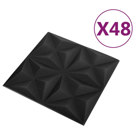 vidaXL 48 st Wandpanelen 3D 12 m² 50x50 cm origamizwart afbeelding3 - 1