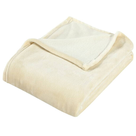 vidaXL Deken 130x170 cm polyester crèmekleurig afbeelding3 - 1