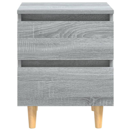 vidaXL Nachtkastje met houten poten 40x35x50 cm grijs sonoma eiken afbeelding3 - 1