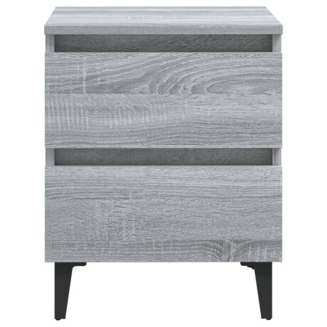 vidaXL Nachtkastjes 2 st met metalen poten 40x35x50 cm grijs sonoma afbeelding3 - 1