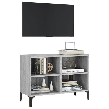 vidaXL Tv-meubel met metalen poten 69,5x30x50 cm grijs sonoma eiken afbeelding3 - 1