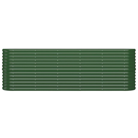 vidaXL Plantenbak 224x40x68 cm gepoedercoat staal groen afbeelding3 - 1